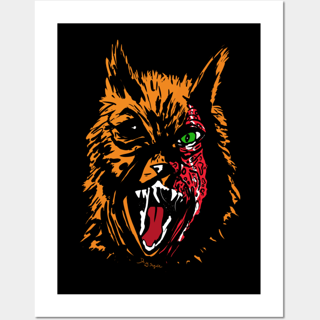 Zombie Cat Wall Art by DougSQ